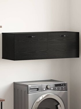 VidaXL Wandkast Zwart Eiken 100 x 36,5 x 35 cm Bewerkt hout
