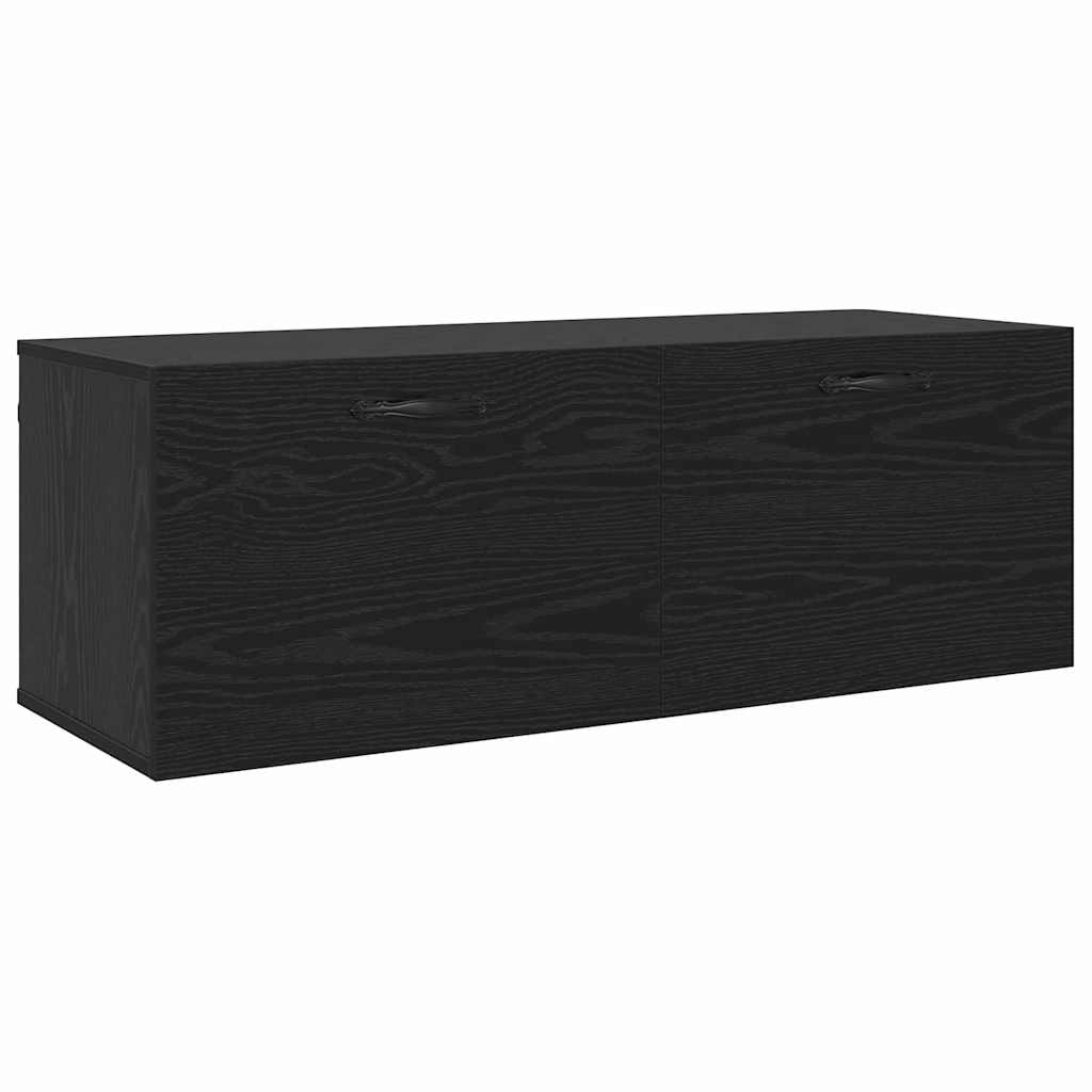 VidaXL Wandkast Zwart Eiken 100 x 36,5 x 35 cm Bewerkt hout