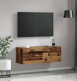 VidaXL Wandkast Wandgemonteerd Oudhout 100 x 36,5 x 35 cm Bewerkt hout