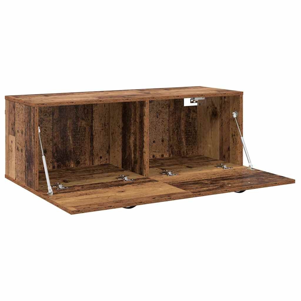 VidaXL Wandkast Wandgemonteerd Oudhout 100 x 36,5 x 35 cm Bewerkt hout