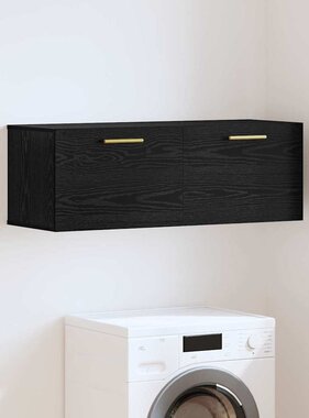 VidaXL Wandkast Zwart eiken 100 x 36.5 x 35 cm Bewerkt hout