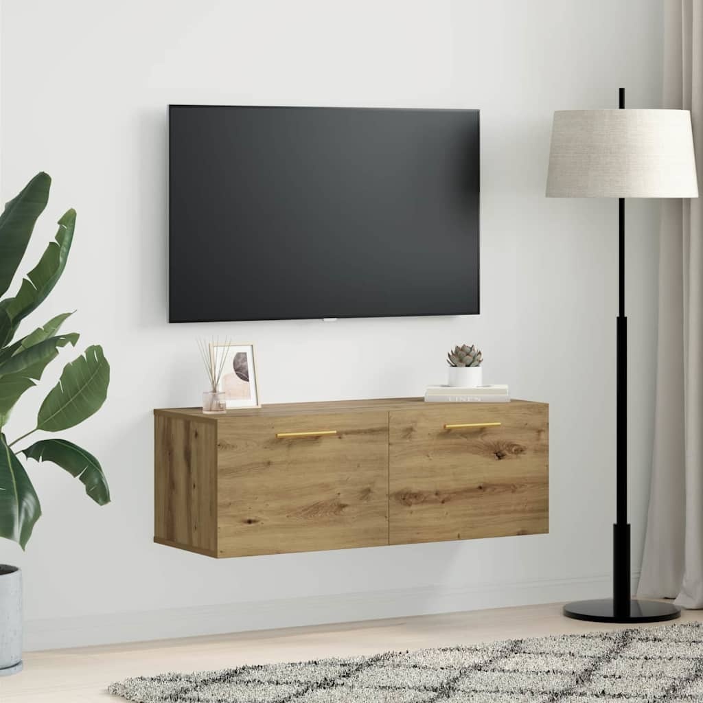 VidaXL Wandkast artisanaal eikenkleurig 100 x 36.5 x 35 cm