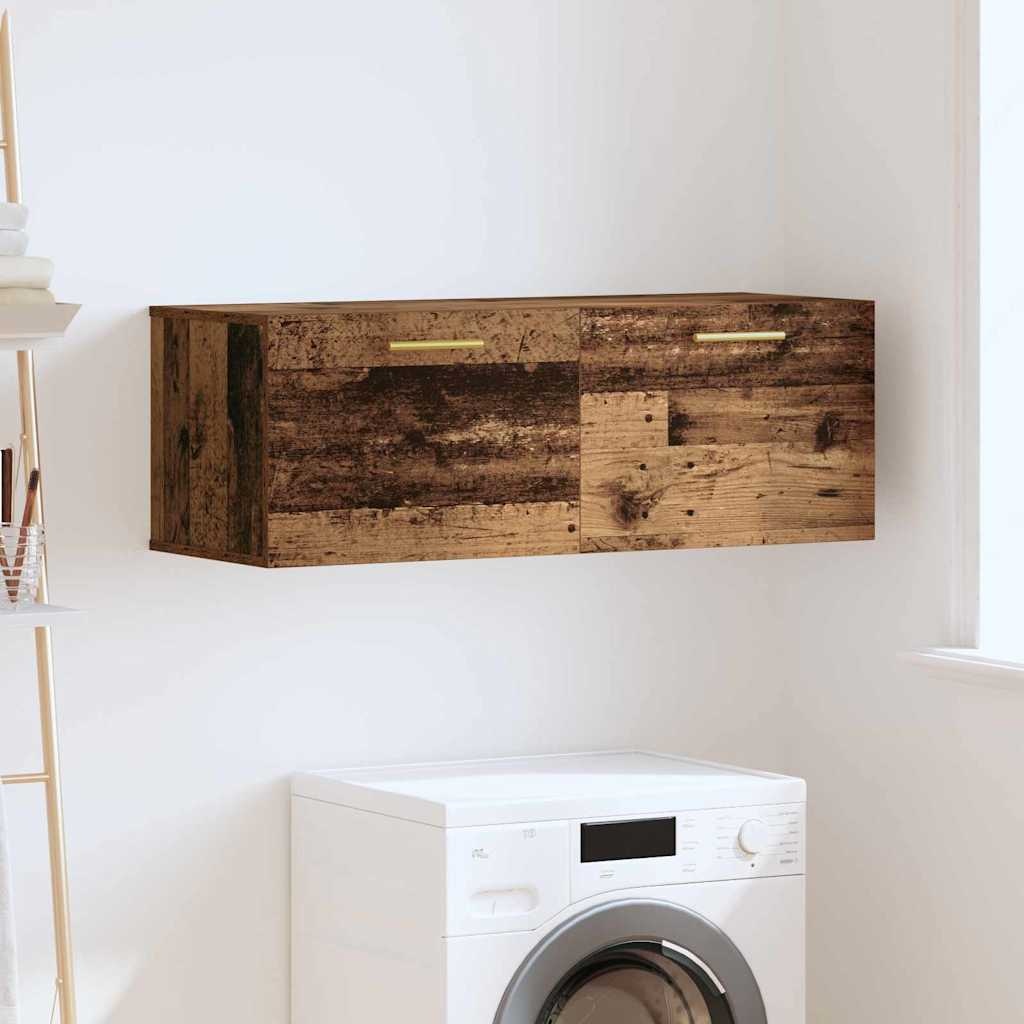 VidaXL Wandkast Oud hout 100 x 36.5 x 35 cm Bewerkt hout