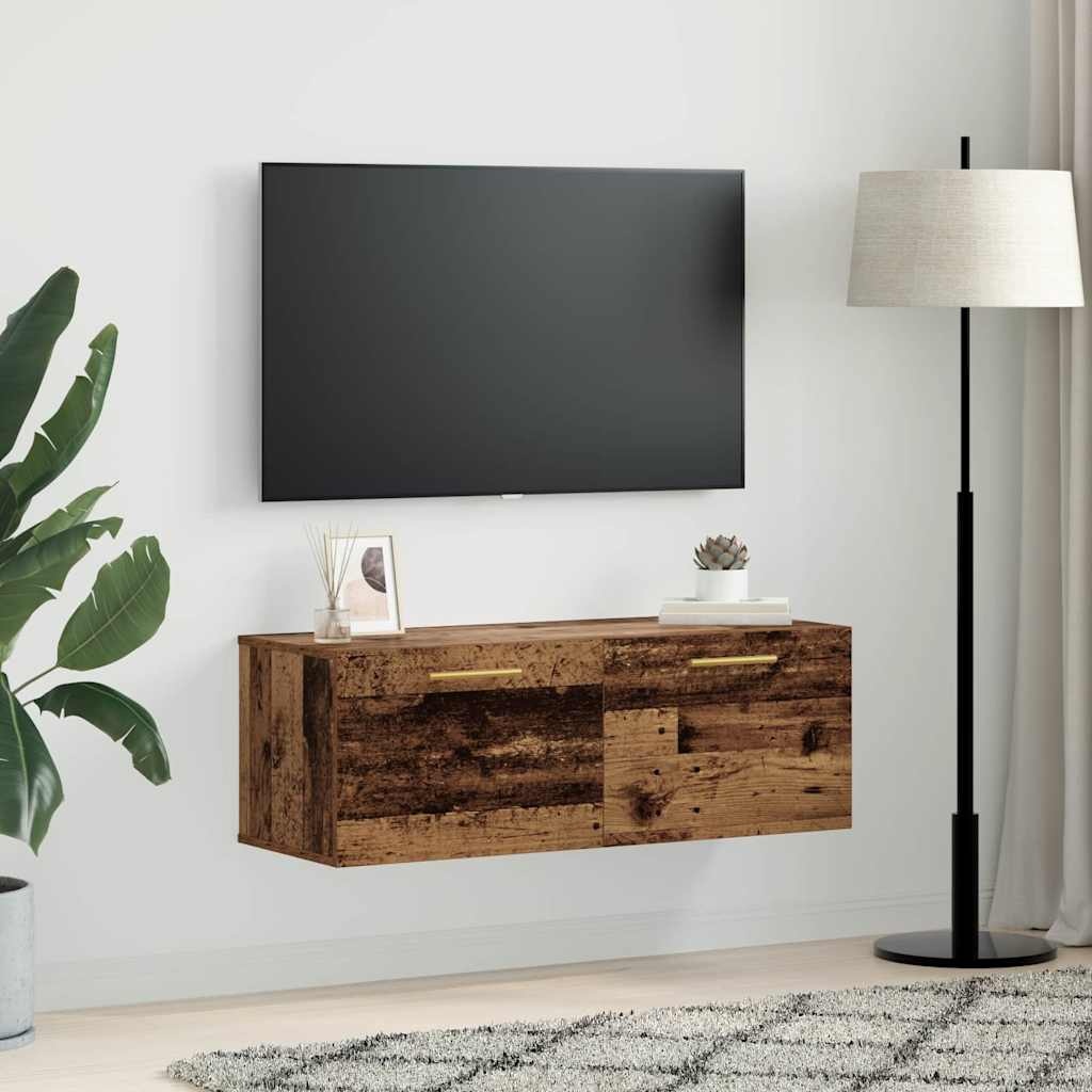 VidaXL Wandkast Oud hout 100 x 36.5 x 35 cm Bewerkt hout