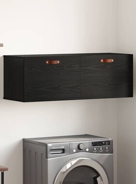 VidaXL Wandkast Zwart Eiken 100 x 36,5 x 35 cm Bewerkt hout