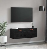 VidaXL Wandkast Zwart Eiken 100 x 36,5 x 35 cm Bewerkt hout