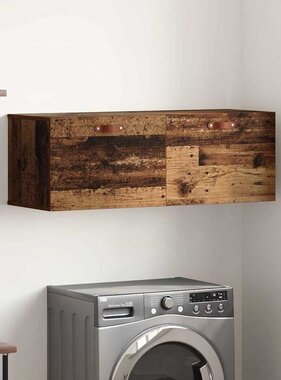 VidaXL Wandkast Wandgemonteerd Oudhout 100 x 36,5 x 35 cm Bewerkt hout