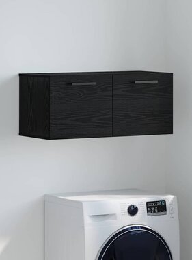 VidaXL Wandkast Zwart eiken 80 x 36.5 x 35 cm Bewerkt hout