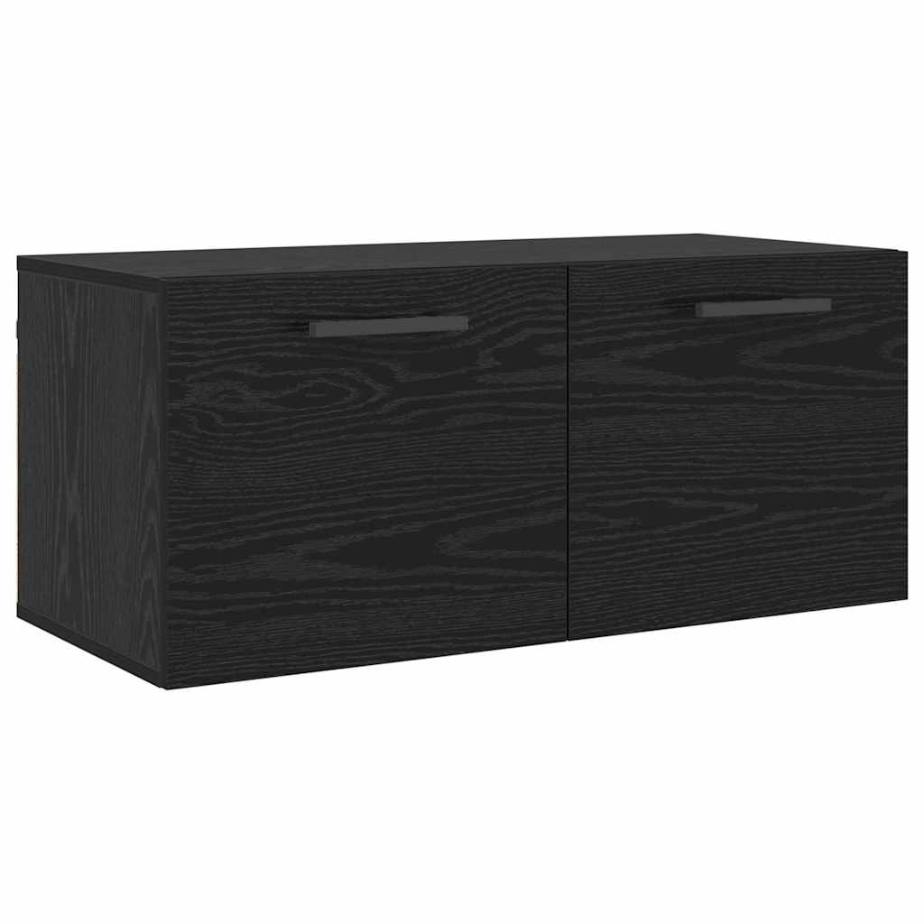 VidaXL Wandkast Zwart eiken 80 x 36.5 x 35 cm Bewerkt hout
