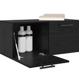 VidaXL Wandkast Zwart eiken 80 x 36.5 x 35 cm Bewerkt hout