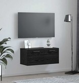 VidaXL Wandkast Zwart eiken 80 x 36.5 x 35 cm Bewerkt hout