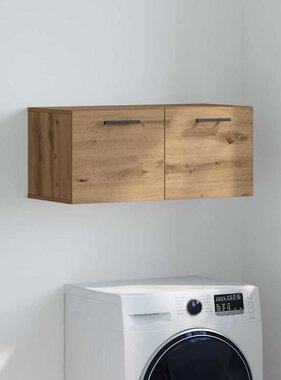 VidaXL Wandkast artisanaal eikenkleurig 80 x 36.5 x 35 cm Bewerkt hout