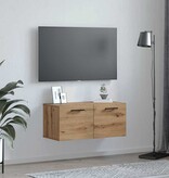 VidaXL Wandkast artisanaal eikenkleurig 80 x 36.5 x 35 cm Bewerkt hout