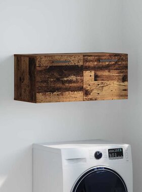 VidaXL Wandkast Wandgemonteerd Oud hout 80 x 36.5 x 35 cm Bewerkt hout