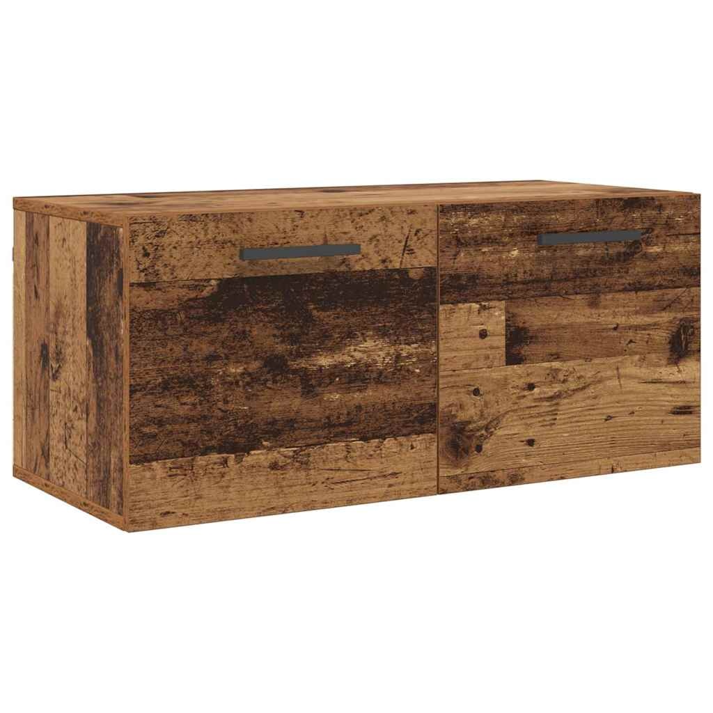 VidaXL Wandkast Wandgemonteerd Oud hout 80 x 36.5 x 35 cm Bewerkt hout