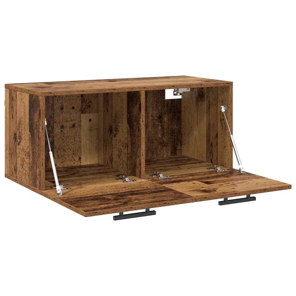 VidaXL Wandkast Wandgemonteerd Oud hout 80 x 36.5 x 35 cm Bewerkt hout