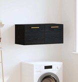 VidaXL Wandkast Zwart eiken 80 x 36.5 x 35 cm Bewerkt hout