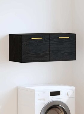 VidaXL Wandkast Zwart eiken 80 x 36.5 x 35 cm Bewerkt hout