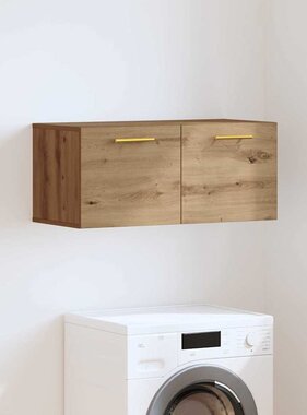 VidaXL Wandkast artisanaal eikenkleurig 80 x 36.5 x 35 cm Bewerkt hout