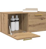 VidaXL Wandkast artisanaal eikenkleurig 80 x 36.5 x 35 cm Bewerkt hout