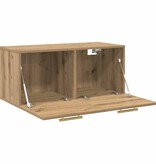 VidaXL Wandkast artisanaal eikenkleurig 80 x 36.5 x 35 cm Bewerkt hout