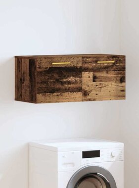 VidaXL Wandkast Wandgemonteerd Oud hout 80 x 36.5 x 35 cm Bewerkt hout