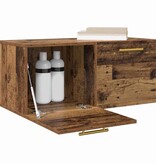 VidaXL Wandkast Wandgemonteerd Oud hout 80 x 36.5 x 35 cm Bewerkt hout