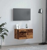 VidaXL Wandkast Wandgemonteerd Oudhout 60 x 36,5 x 35 cm Bewerkt hout