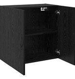 VidaXL Wandkast Zwart Eiken 60 x 31 x 60 cm Bewerkt hout