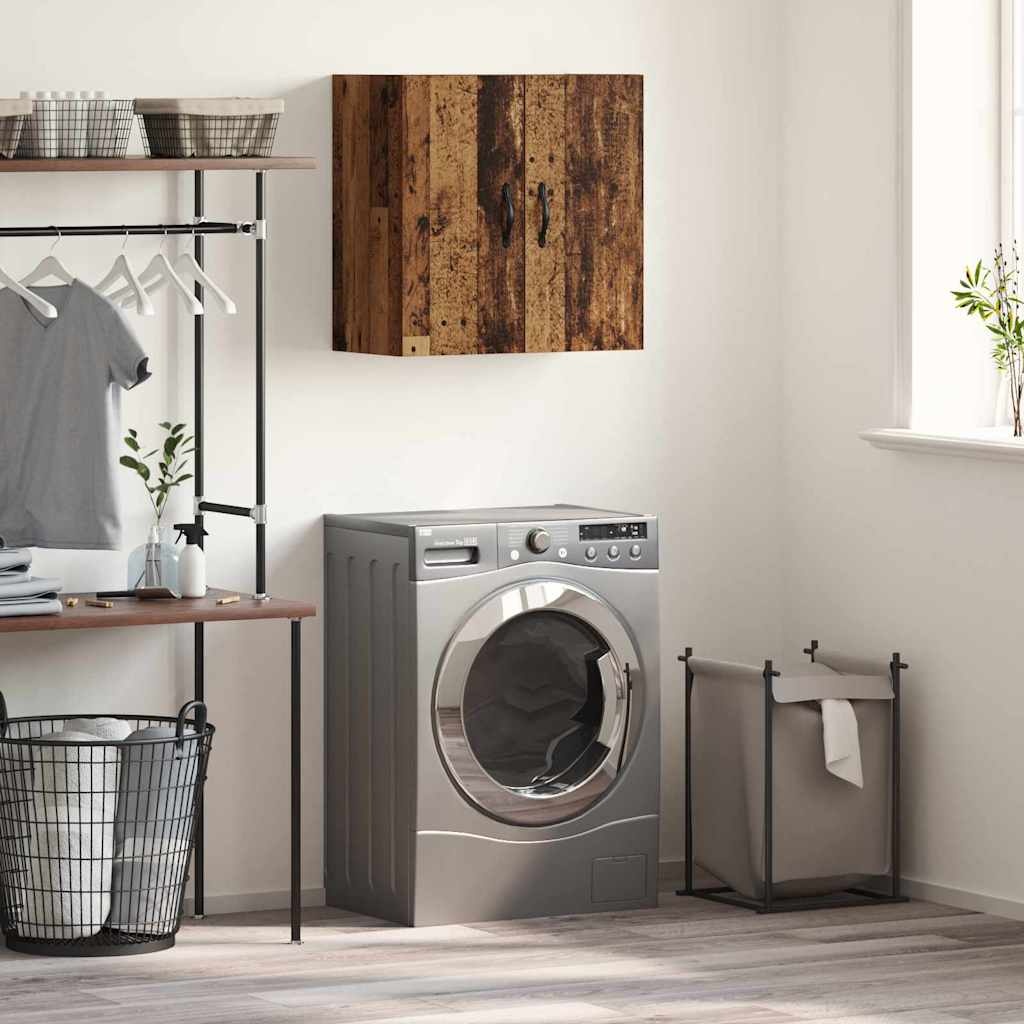 VidaXL Wandkast Wandgemonteerd Oudhout 60 x 31 x 60 cm Bewerkt hout