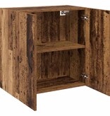 VidaXL Wandkast Wandgemonteerd Oudhout 60 x 31 x 60 cm Bewerkt hout