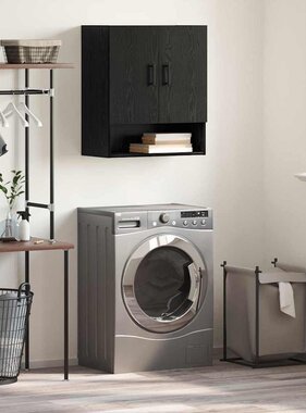 VidaXL Wandkast Zwart Eiken 60 x 31 x 70 cm Bewerkt hout