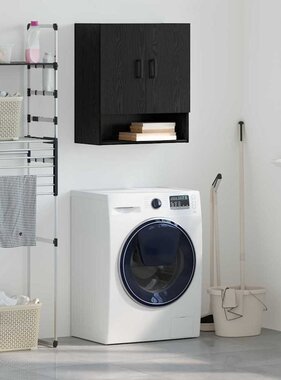 VidaXL Wandkast Zwart eiken 60 x 31 x 70 cm Bewerkt hout