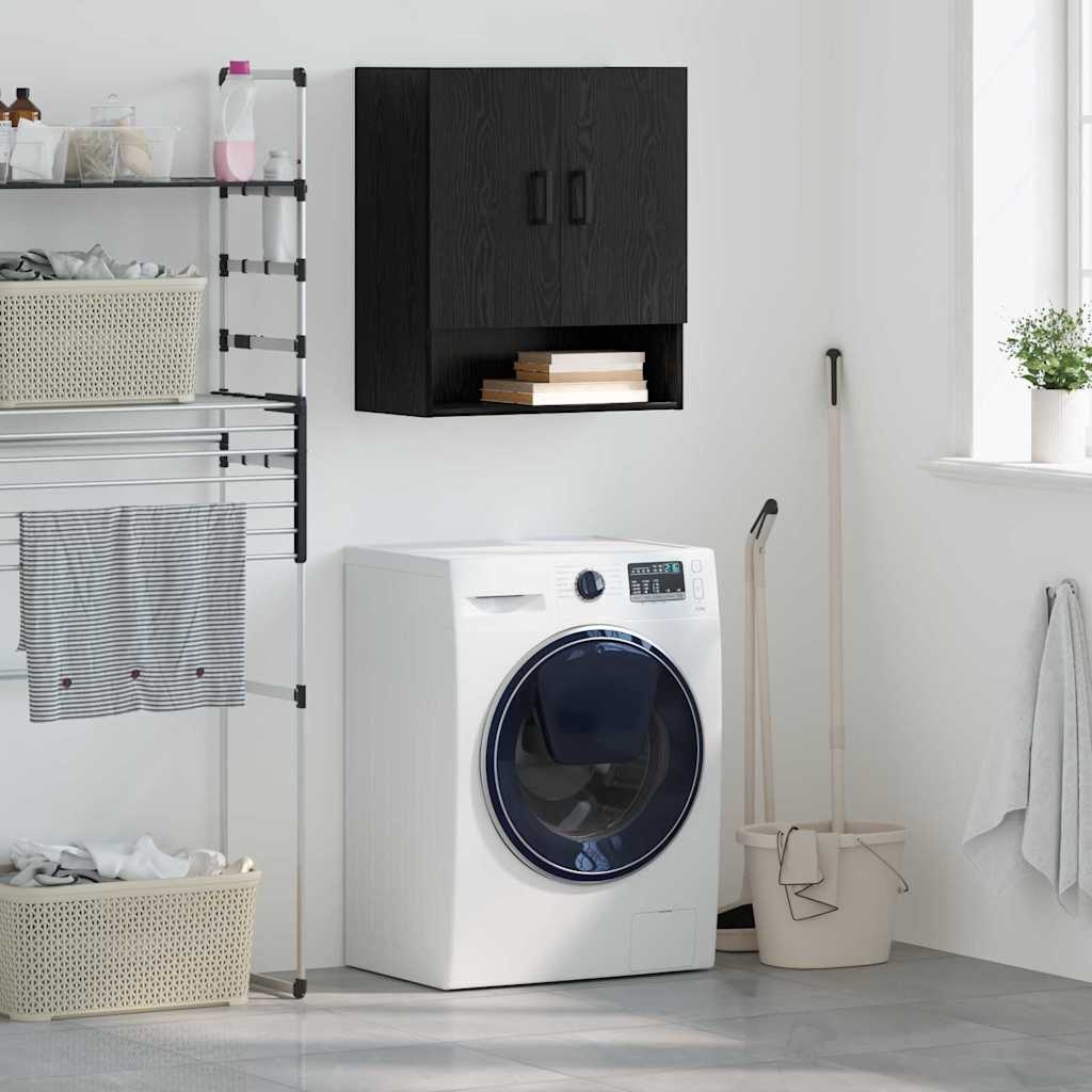 VidaXL Wandkast Zwart eiken 60 x 31 x 70 cm Bewerkt hout