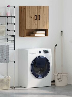 VidaXL Wandkast artisanaal eikenkleurig 60 x 31 x 70 cm Bewerkt hout