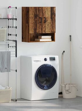 VidaXL Wandkast Wandgemonteerd Oud hout 60 x 31 x 70 cm Bewerkt hout