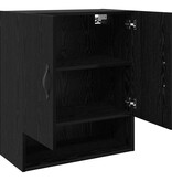 VidaXL Wandkast Zwart Eiken 60 x 31 x 70 cm Bewerkt hout