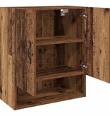 VidaXL Wandkast Wandgemonteerd Oudhout 60 x 31 x 70 cm Bewerkt hout