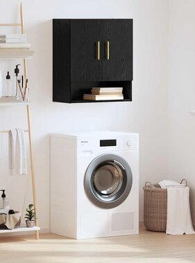 VidaXL Wandkast Zwart eiken 60 x 31 x 70 cm Bewerkt hout