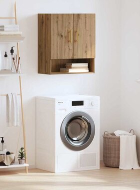 VidaXL Wandkast artisanaal eikenkleurig 60 x 31 x 70 cm Bewerkt hout