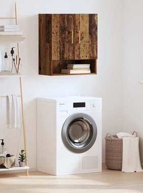 VidaXL Wandkast Wandgemonteerd Oud hout 60 x 31 x 70 cm Bewerkt hout