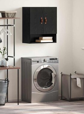 VidaXL Wandkast Zwart eiken 60 x 31 x 70 cm Bewerkt hout