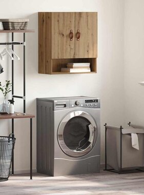 VidaXL Wandkast artisanaal eikenkleurig 60 x 31 x 70 cm Bewerkt hout