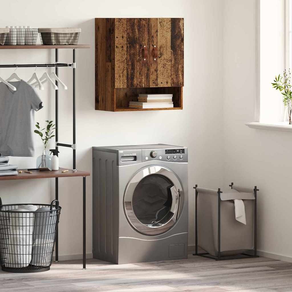 VidaXL Wandkast Wandgemonteerd Oud hout 60 x 31 x 70 cm Bewerkt hout