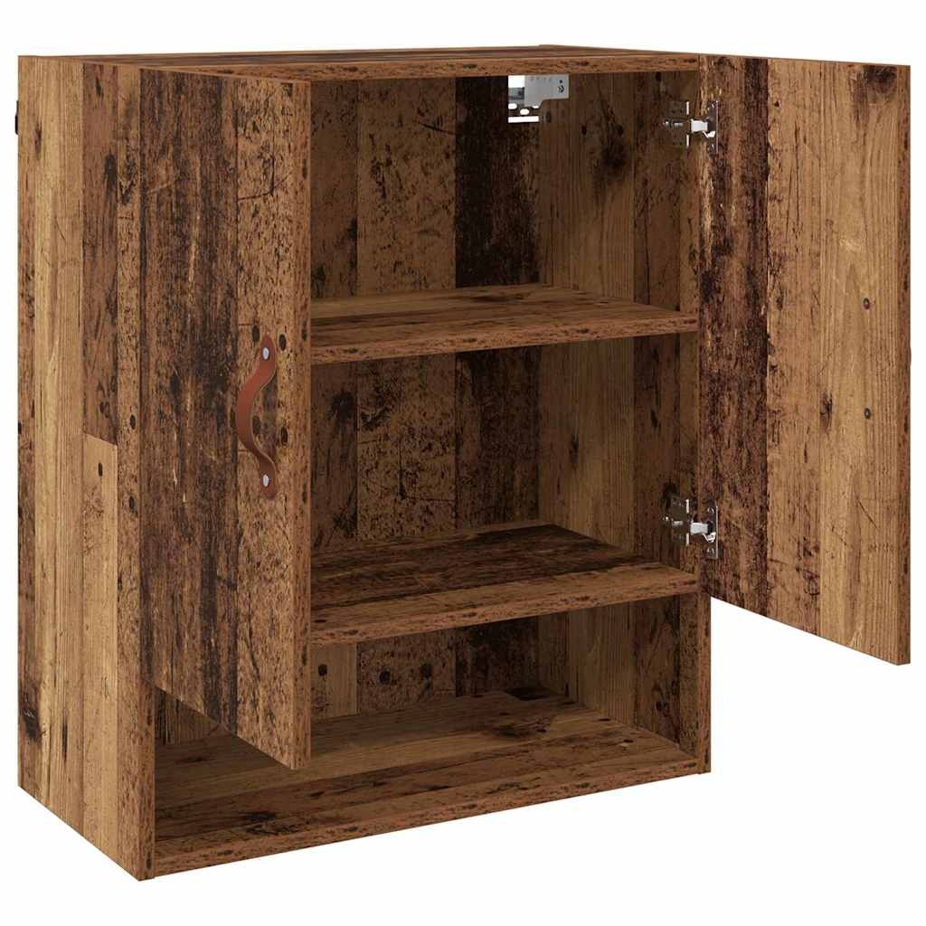 VidaXL Wandkast Wandgemonteerd Oud hout 60 x 31 x 70 cm Bewerkt hout
