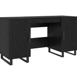 VidaXL Bureau met plank Zwart eiken 140 x 50 x 75 cm Bewerkt hout
