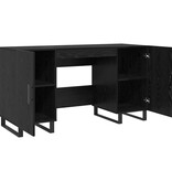 VidaXL Bureau met plank Zwart eiken 140 x 50 x 75 cm Bewerkt hout