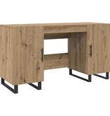 VidaXL Bureau artisanaal eikenkleurig 140 x 50 x 75 cm Bewerkt hout