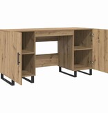 VidaXL Bureau artisanaal eikenkleurig 140 x 50 x 75 cm Bewerkt hout