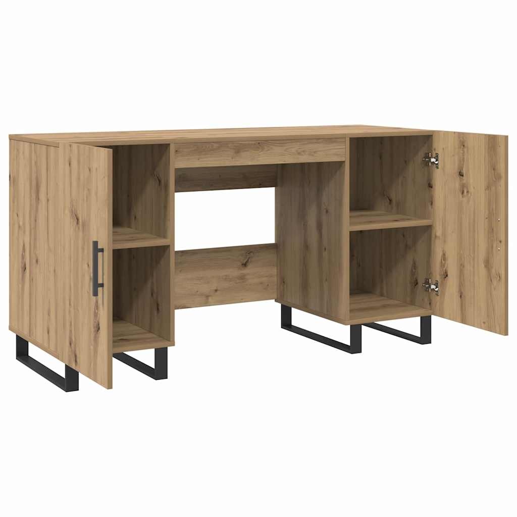 VidaXL Bureau artisanaal eikenkleurig 140 x 50 x 75 cm Bewerkt hout